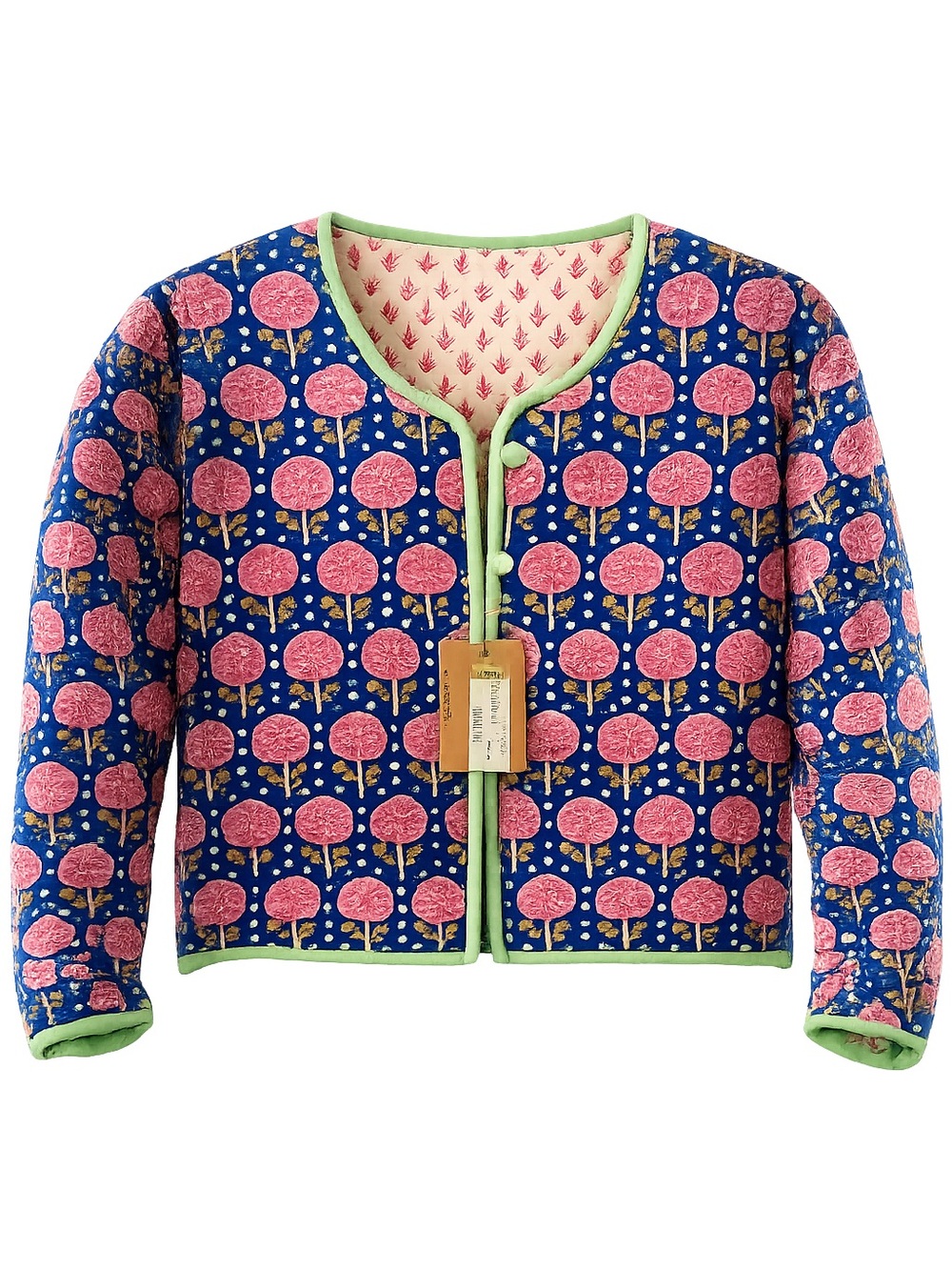 NWT J.Crew x SZ Blockprints Reversible Quilted Cotton Jacket Size Large